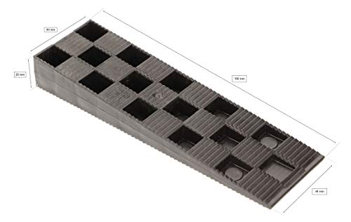 KOTARBAU® 25er Set Montagekeile Kunststoff 150 x 44 x 20 mm für Fenster Türen Türzarge Fensterrahmen Schwarz