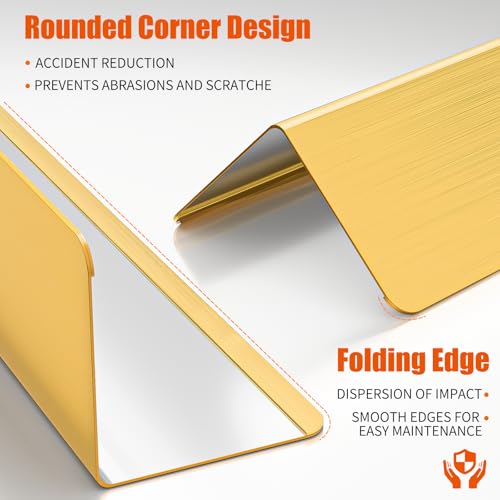 Image of 304 Stainless Steel Wall Corner Guards (10, Golden, 0.5x0.5x96) No adhesivey