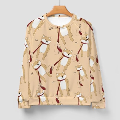 Shiba Inu No Men's Crewneck Sweatshirt Pullover Long Sleeve Casual Tops3