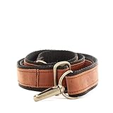  LECONI Trageriemen Leder Nylon Schulterriemen breiter Schultergurt für Taschen Umhängegurt längenverstellbar 4x150cm braun schwarz LEC-R2