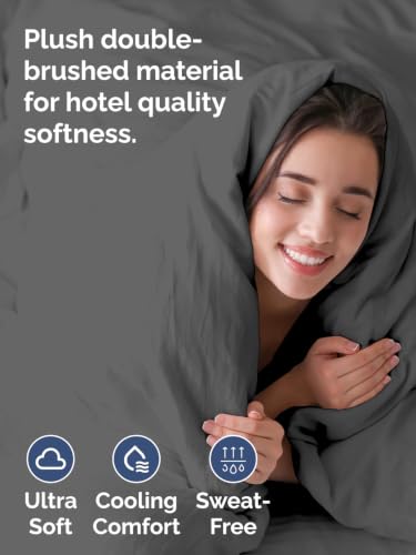 Image of Duvet Cover Oversized King - 3 Piece with Zipper Closure - Dark Grey