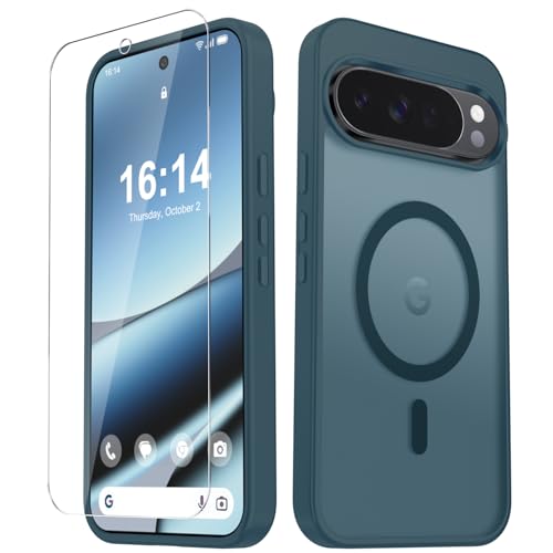 Google Pixel 10/10 Pro�p �P�[�X�A�}�b�g���C�g�ѓd�b�J�o�[[�X�N���[���v���e�N�^�[1���t��] [MagSafe & Pixelsnap�Ή�] [�ϏՌ��~���^���[�O���[�h�ی�] ������������o�b�N�A���x���_�[�O���[