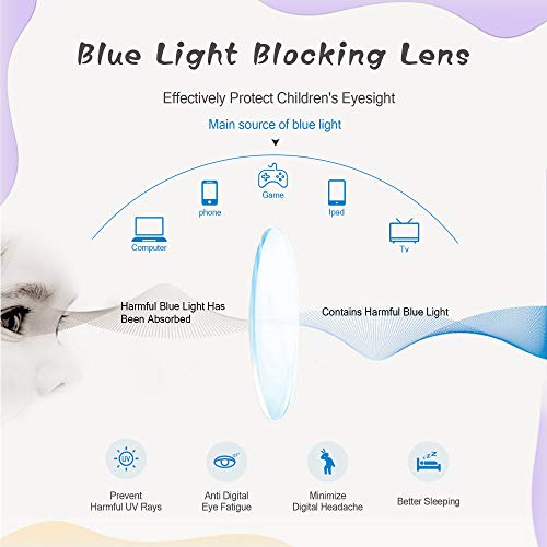 Image of LifeArt Kid Blue Light Blocking Glasses, Filter 85% of Harmful Blue Light, Anti Eyestrain and Blurry, Computer Glasses, Cut UV400 Anti Glare(Red)