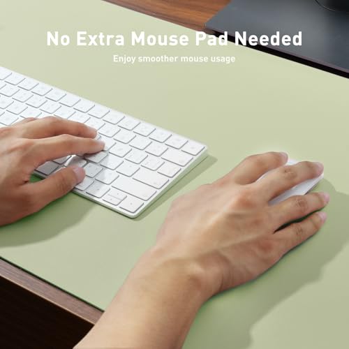 Image of Aothia Leather Desk Pad Protector, Large Mouse Pad, Office Desk Mat, Non-Slip PU Leather Desk Blotter, Laptop Desk Pad, Waterproof Desk Writing Pad for Office and Home (Grass Green, 23.6 inch x 13.7 inch)
