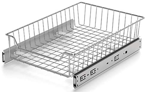 Preisvergleich Produktbild Korbschublade Küchenschublade Teleskopschublade Schublade Korbauszug / Chrom / 500 mm Schrankbreite / Verstellbar