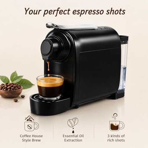 Image of Original 1400W Capsule Coffee Machine with Frother | Perfect espresso shots for Cappuccino, Latte and Americano | 3 Coffee Shot options - Ristretto, Espresso, Lungo