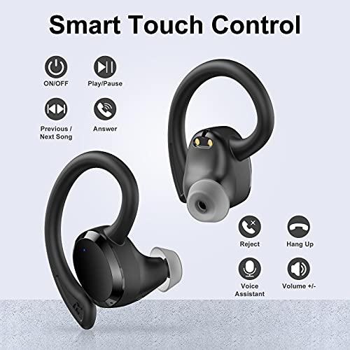 Wireless Earbuds Bluetooth Headphones, Bluetooth 5.3 Earbuds Sport Immersive Hifi Stereo Over Ear Buds, 48Hrs Earphones In Ear With Earhooks, Hd Mic, Ip7 Waterproof Headset For Workout Running [2023] #TOP5