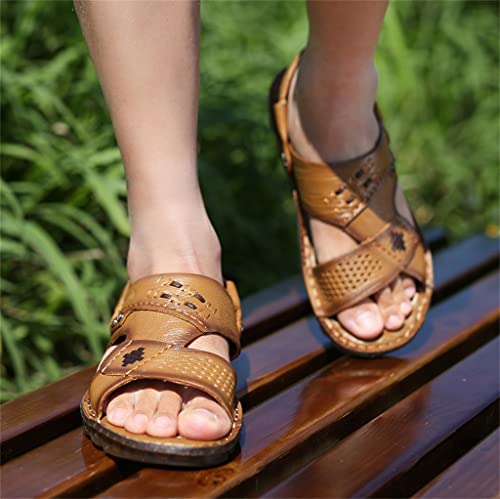 Men Sandals Slippers Genuine Leather Cowhide Male Shoes Outdoor Casual Sandals Beach Shoes(41)3