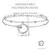 J.MUEN Rond Bracelet de Cheville Argent Sterling 925 pour Femme Bracelet de Cheville Romantique Double Chaînes Été Pieds Nus Plage Chaînes de Cheville, Réglable 22+4cm #5