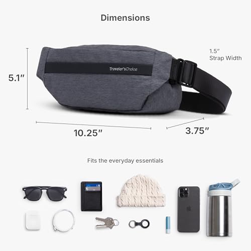 Image of Traveler's Choice Belfast 10 inch Sling Bag Fanny Pack, Hiking, Stylish, Comfortable, Modern