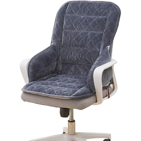 1 MIDDLE ONE Desk Chair Cushion, Seat Cushion for Office Chair, Dorm Desk Chair and Rocking Chair, Soft Velvet Non-Slip Seat Pad with Back for Kitchen Dining Chair (Dark Grey) Cover