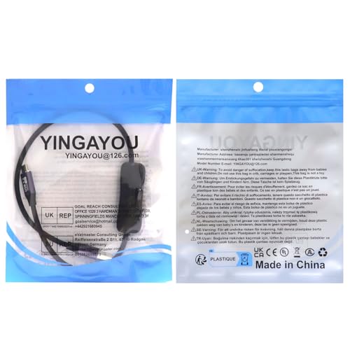 YINGAYOU Kabel USB C Przełącznik Kabel USB 3.2 typu C Szybkie ładowanie 60 W 3 A Szybki transfer danych 10 Gb/s, do laptopów, komputerów PC, telefonów, samochodów (Czarny, 0,5 m)