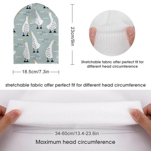 Cute Goose Animal Pattern Kids Beanie Hat for for Girls Boys Children Cap Winter Knitted Chemo Cancer Headwear Accessories Gifts Decoration Black2