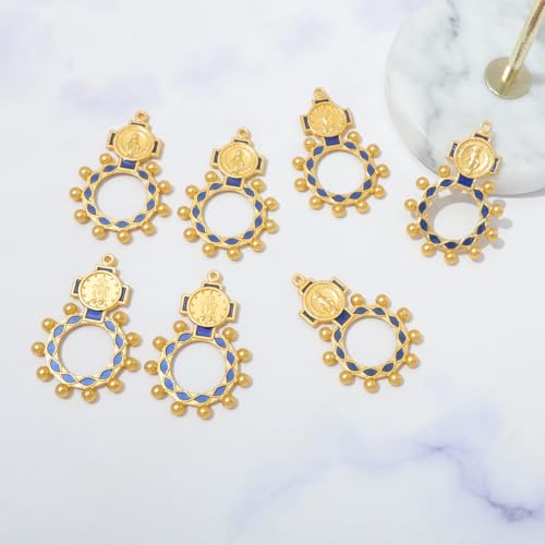 KOMI 24pc Finger Rosary Rings, Catholic Prayer Ring for Men Women, Baptism Confirmation Favors3