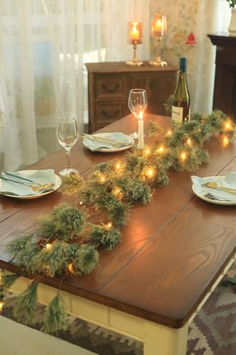 64ft-Smokey-Christmas-Garland-with-Lights-Prelit-Natual-Rustic-Cedar-Pine-Garland-with-Pine-Cones-for-Home-New-Year-Mantle-Fireplace-Indoor-Outdoor-Decoration-Simple-Garland 64ft Smokey Christmas Garland with Lights Prelit Natual Rustic Cedar Pine Garland with Pine Cones for Home New Year Mantle Fireplace Indoor Outdoor Decoration Simple Garland