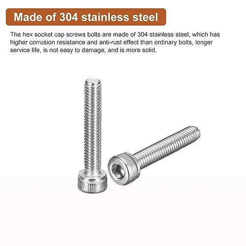 DTGN M3x16mm Socket Head Cap Screws Bolts, 100Pcs 304 Stainless Steel 18-8, Metric Machine Hex Socket Screw, Hex Drive - Image 3