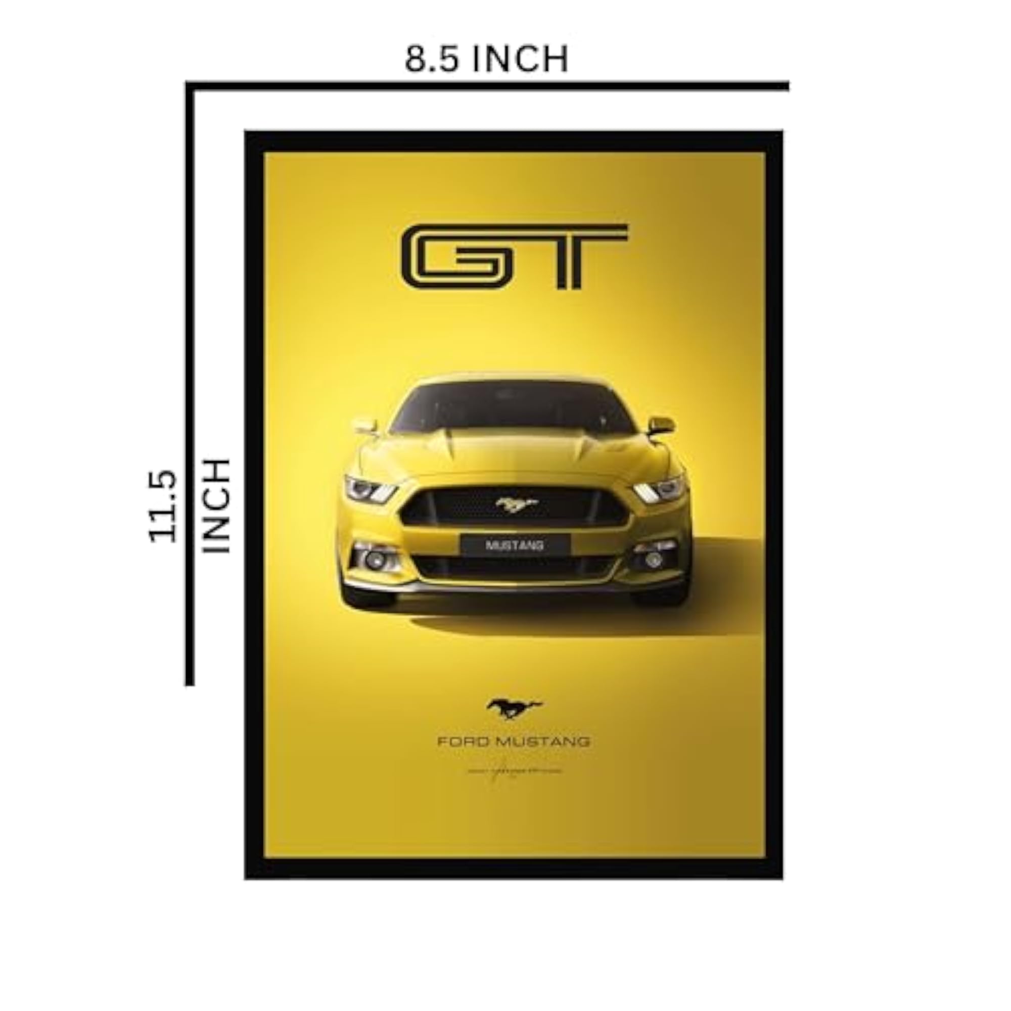 Premium Ford Mustang GT Car Poster Frame, A4 Size