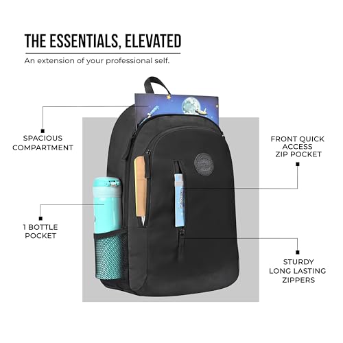 Image of Gear Eco 4 18 inch /19L Medium Water Resistant Daypack | Casual Backpack | Travel Backpack for Men /Women (Black - Black)