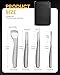 BEZOX 4PCS Pedicure Knife Tools – Professional Ingrown Toenail Removal Kit, Callus Shaver & Corn Scalpel, Foot Peeling Razor Toe Nails Blades (PU Leather Case Included) - Silver