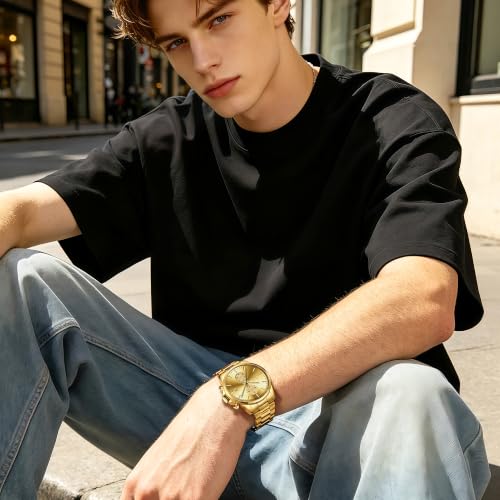 Image of OPK Mens Chronograph Watch Stainless Steel Strap Date Display Luminous Waterproof Business Wrist Watch