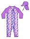 weVSwe Baby Rash Guard UPF Badeanzug Sonnenschutz Langarm Säugling Sonnenhut Verstellbare Schnur Lila Fischschuppen 18-24 Monate