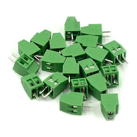 Hxchen 20Pcs 2-Pin 2.54mm Pitch 150V 6A PCB Mount Screw Terminal Block Connector Cover
