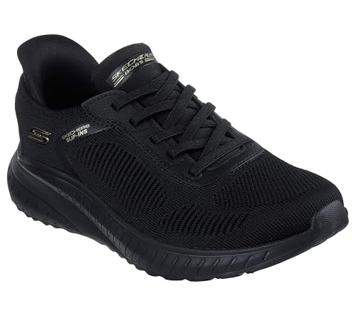 Skechers Bobs Squad Chaos-Current Muse - Slip-ins da Donna, Tessile Nero Oro Rosa, 39 EU