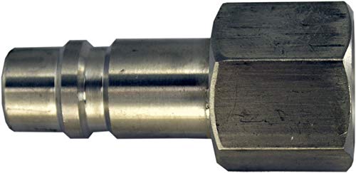 Duda Energy 1/2" Female Quick-Disconnect Plug Stainless Steel Heavy-Duty Industrial Shape..., 5 Pack