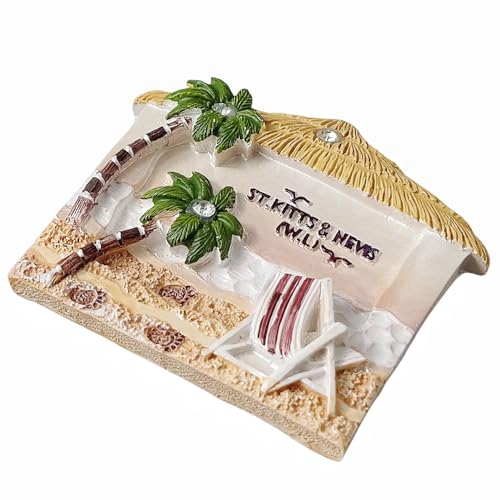Imán decorativo 3D St. Kitts y Nevis para refrigerador miniatura 5