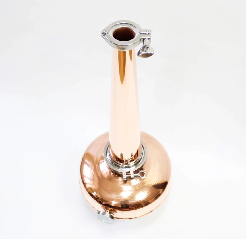 Copper whiskey helmet & Column Onion Bulb 4" Flute still Moonshine Distiller set