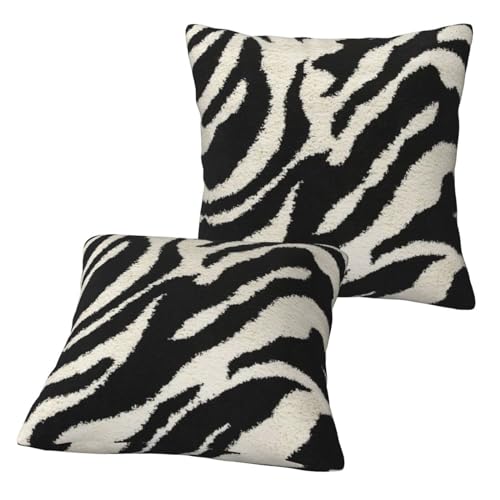 VVIEER Lot de 2 housses de coussin imprimées zèbre (40 x 40 cm) - Taies d'oreiller décoratives...