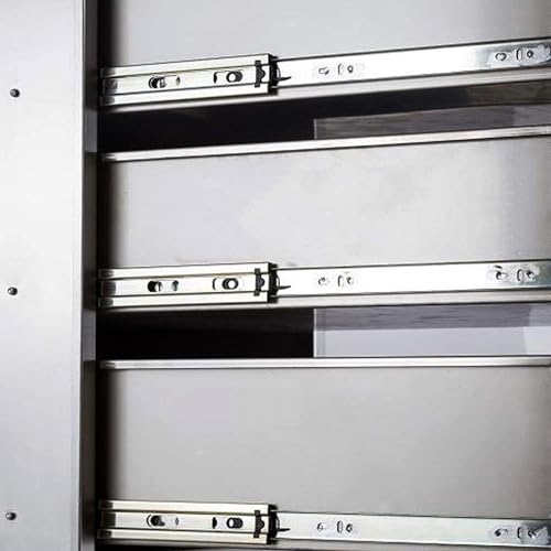Image of Outdoor Kitchen Drawers,18 inch W x 24 inch H x 23 inch D Stainless Steel BBQ Triple Drawer with Chrome Handle, Enclosed Built-in Access Drawer Flush Mount for Outdoor Kitchen,BBQ Island