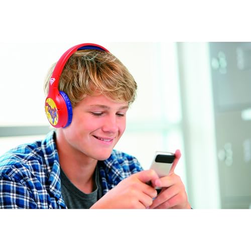 Image of LEXiBOOK, Superman Bluetooth Headphones, HPBT010SU | 2-in-1 Bluetooth & Wired, Volume limited, Foldable, Adjustable, Red /Blue