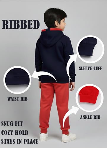 Image of Pure Cotton Full Sleeves Winter Hoodie Sweatshirt and Full Pant Set For Boys Kids