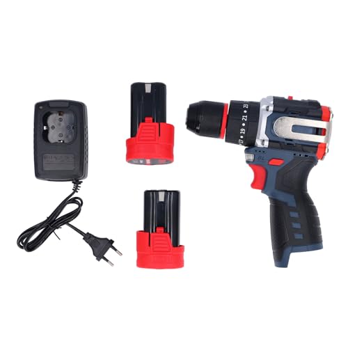 Taladro Eléctrico Recargable, Herramienta Eléctrica de Mano sin Escobillas con Portabrocas de Trinquete, Ideal para Trabajos en Madera, Ladrillo y Azulejos de Cerámica (Enchufe