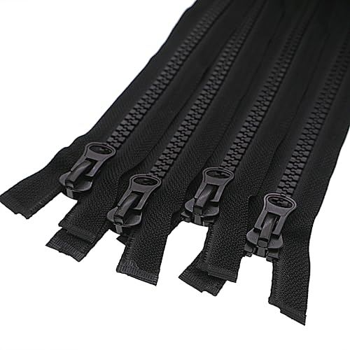 Fermeture éclair séparée #10 plastique noir 63,5 cm pour coudre sac oreiller et veste de costume