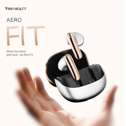 Image of Fire-Boltt Aero Fit TWS Earbuds with Custom EQ, Bluetooth 5.4 Wireless Earphones, 50H Playtime, Fast Charging Case, 50ms Low Latency Gaming & Touch Controls Copper Mist