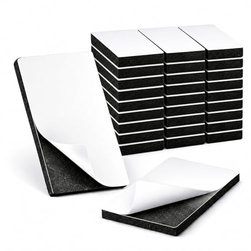ZYNERO 48 Pcs Double Sided Sticky Pads Heavy Duty Strong Double Sided Adhesive Pads for Indoor Outdoor Mounting Water Proof Adhesive Strips Perfect for Home Walls Pictures Mirrors Offices (50X30mm)