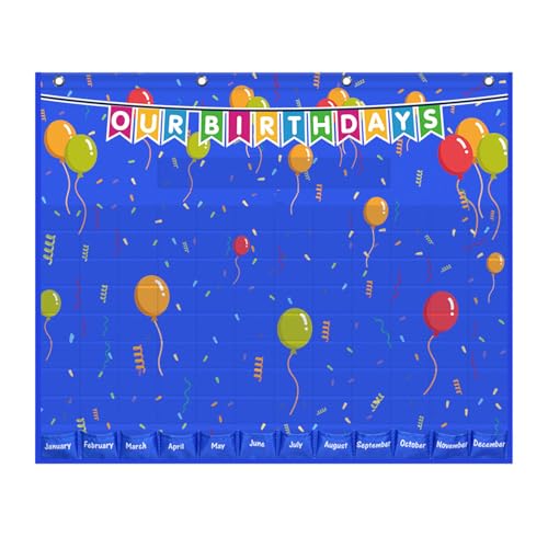 教室誕生日ポケットチャート 誕生日グラフ ポケットチャート 教室管理ポケットチャート カード90枚付き 学生誕生日カード収納