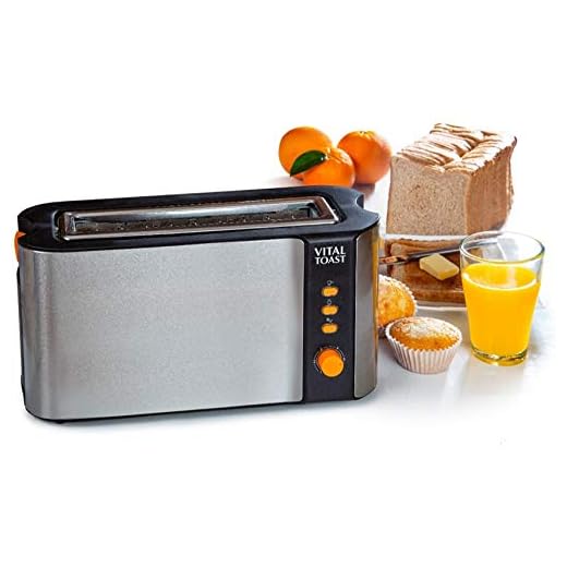 XSQUO Useful Tech Vital Toast TOSTADORA Capacidad Dos Tostadas Ranura XL. 1000W DE Potencia Funcion DESCONGELADO Y RECALENTAR. 6 Niveles DE Potencia Y Parrilla Naranja