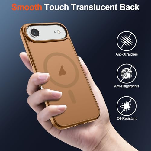 Image of SUPFINE Magnetic for iPhone Air Case (Compatible with MagSafe)(Military Grade Drop Protection) Slim Translucent Matte Shockproof with Anti-Fingerprint Phone Cover for 17 Air,Brown