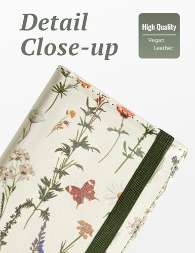 Image of Yarnic Checkbook Cover for Personal Checkbook Holder with Pen Holder & Built-in Clear Plastic Divider for Duplicate Checks (Floral Butterfly)