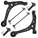 Detroit Axle - 6-Piece Front Suspension Kit - 2 Lower Control Arms w/Ball Joints, 2 Front Sway Bar End Links, 2 Outer Tie Rod Ends For - 1999 2000 2001 2002 2003 2004 Honda Odyssey
