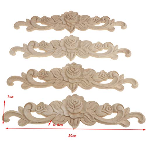 Applique d'angle en bois sculpté M x2 pour meuble à customiser