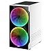 Mars Gaming MC9W, Caja PC ATX, Ventana Lateral+Frontal, 2xVentilador ARGB, Blanco