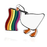 Smilebelle Pride Pin as Pride Accessories, LGBTQ Pin as Rainbow Gifts, Ally Pins for Lesbian Gay Communities, Goose Enamel Pins as Rainbow Jewelry for Outfits Backpack Hat Decoration