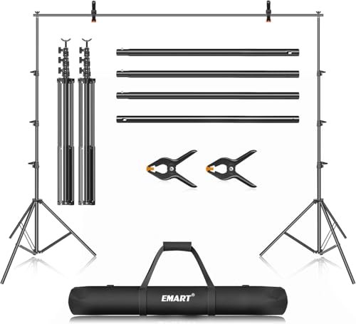 EMART Photo Backdrop Stand 10ftx12ft/ 3mx3.6m Large Photography Background Support Heavy Duty Adjustable Support Kit for Video Studio Decoration