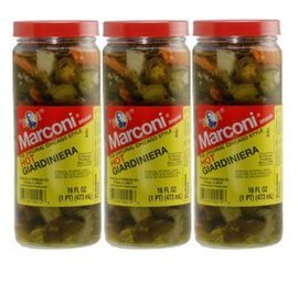 Marconi's Authentic Chicago-Style Hot Giardiniera - 16 Fl Oz Jar