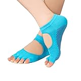 DOXUNGO Cuatro Pares Semi de Calcetines de Cinco Dedos Antideslizante para Mujer Yoga...
