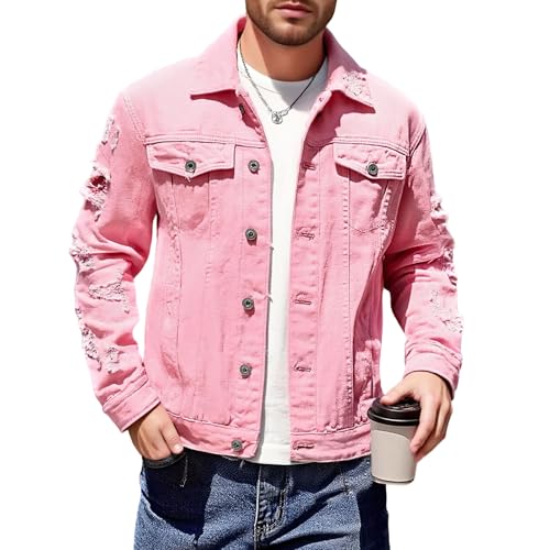 Chaqueta de mezclilla para hombre vintage casual DGHM-JLMY miniatura 7